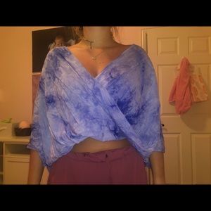 Tie dye wrap crop top